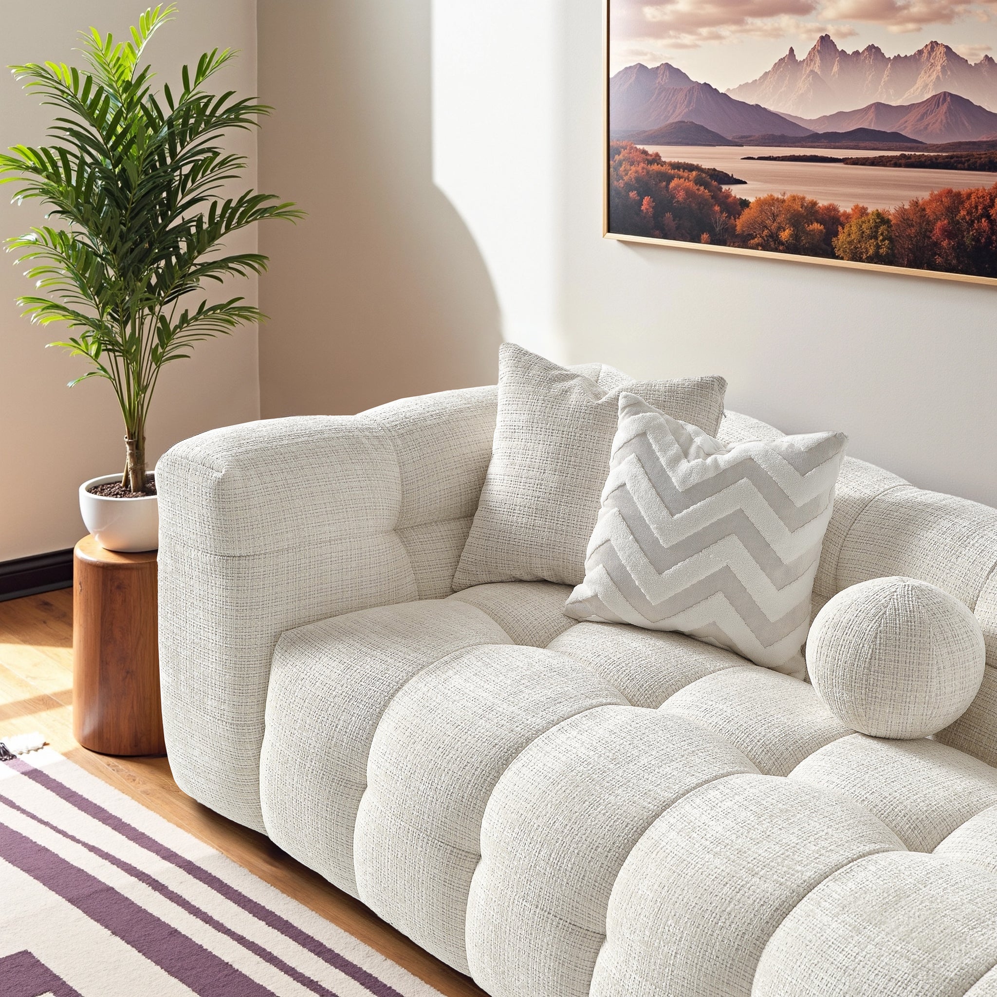 Arhaus Ivory Chenille Sofa