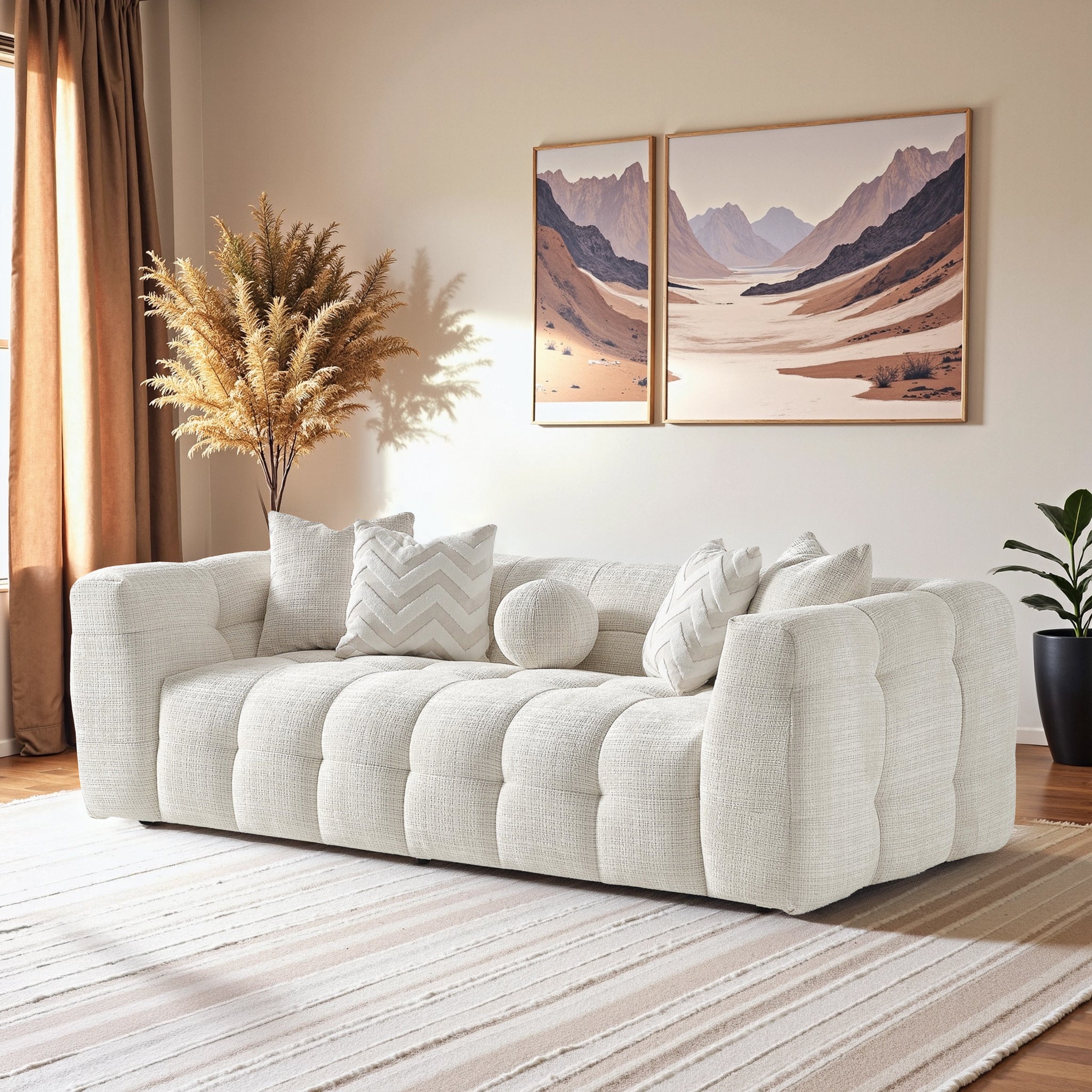 Arhaus Ivory Chenille Sofa