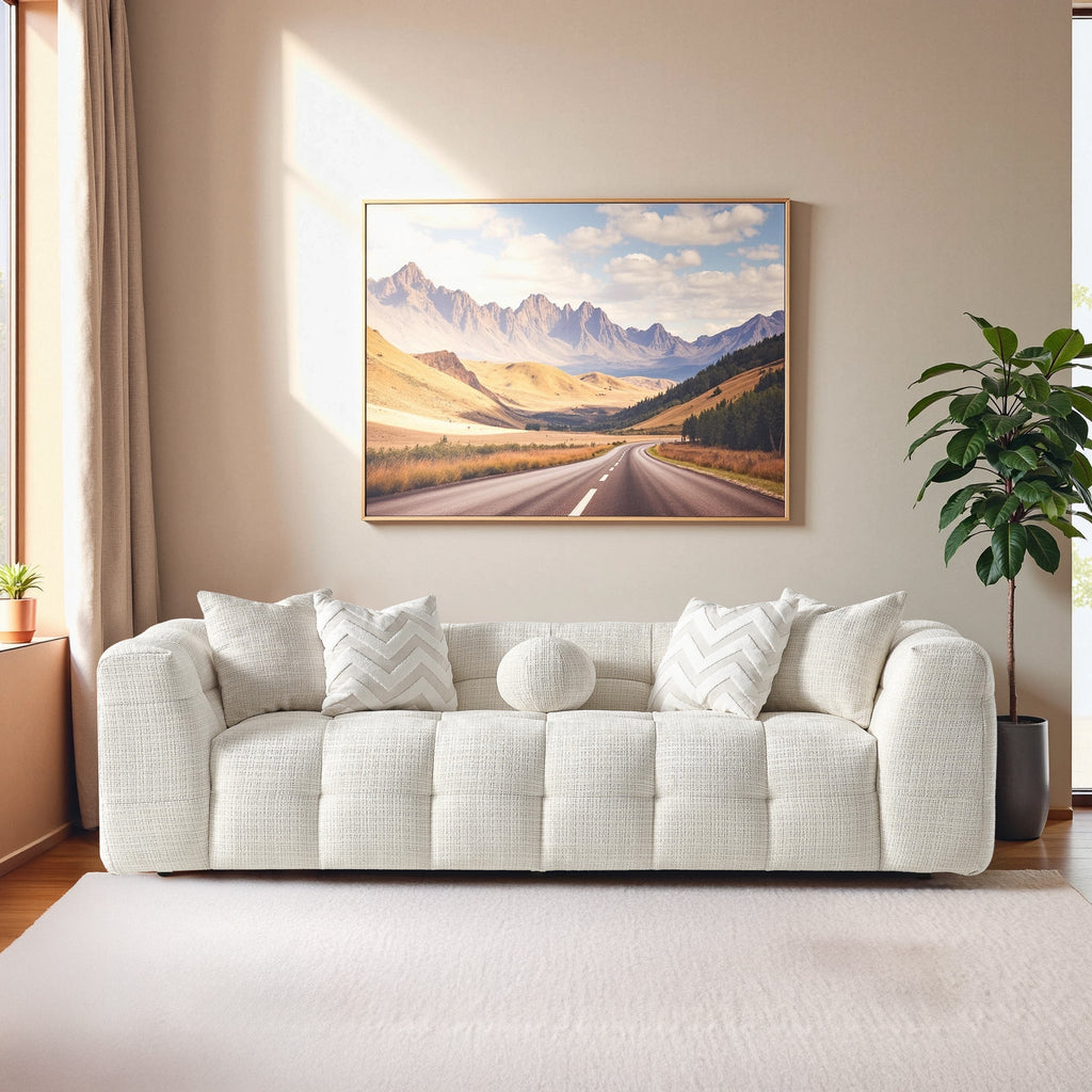 Arhaus Ivory Chenille Sofa