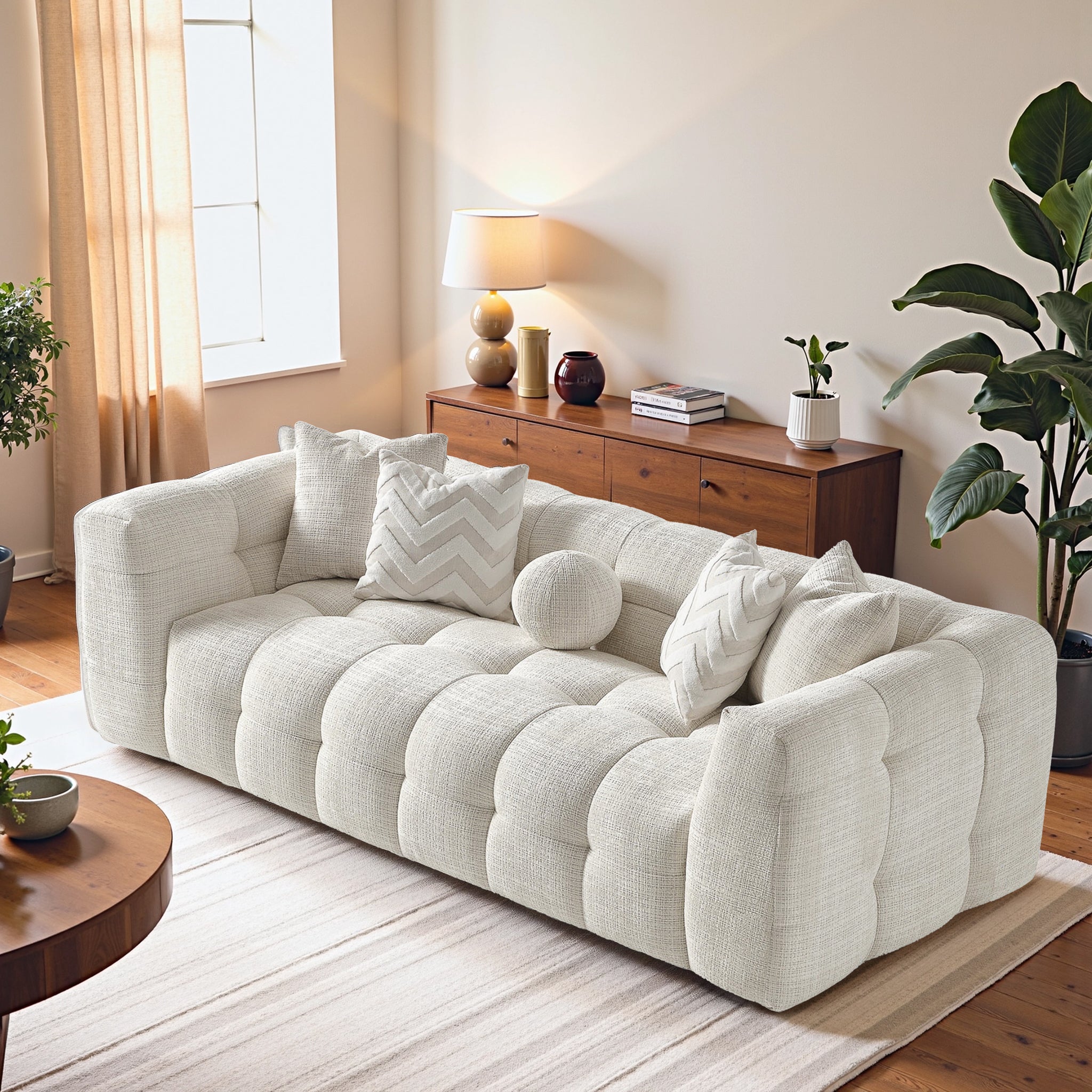 Arhaus Ivory Chenille Sofa