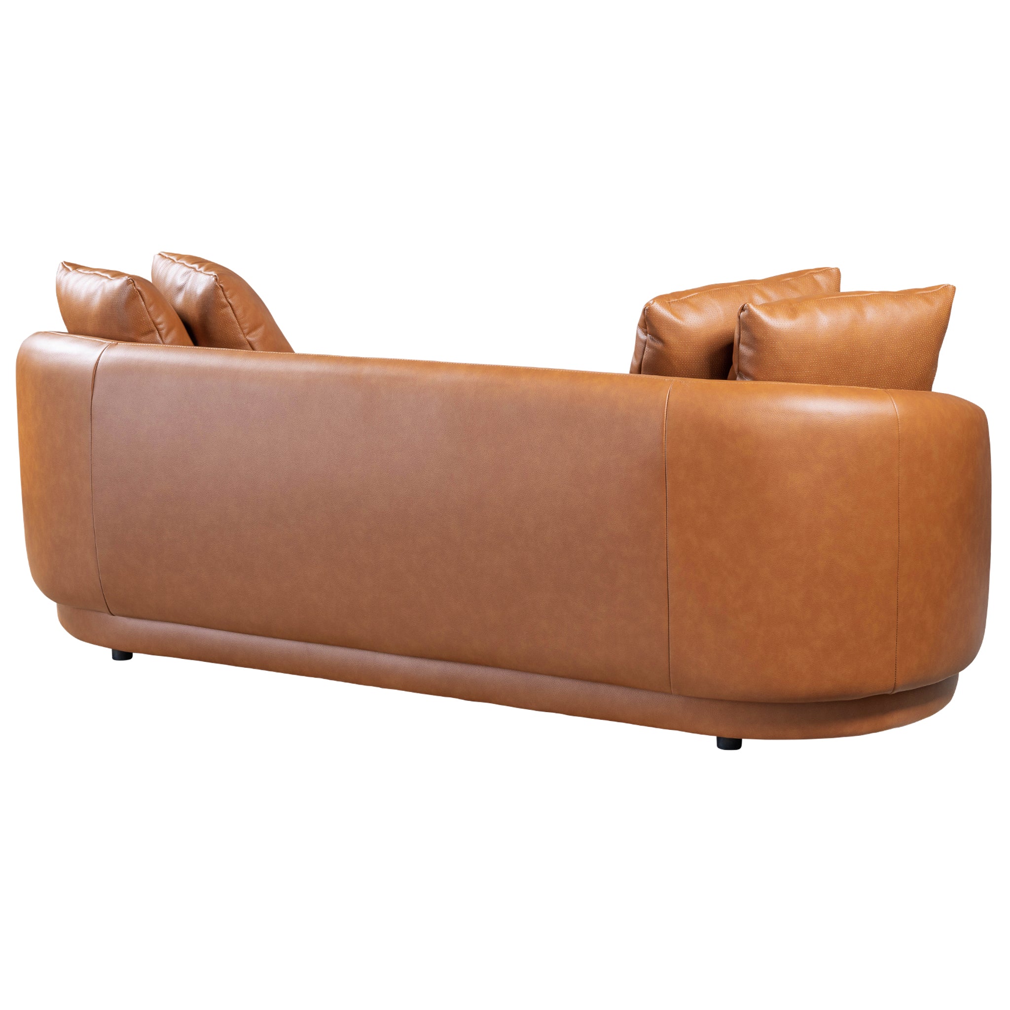 Polun Leather Sofa - Cognac