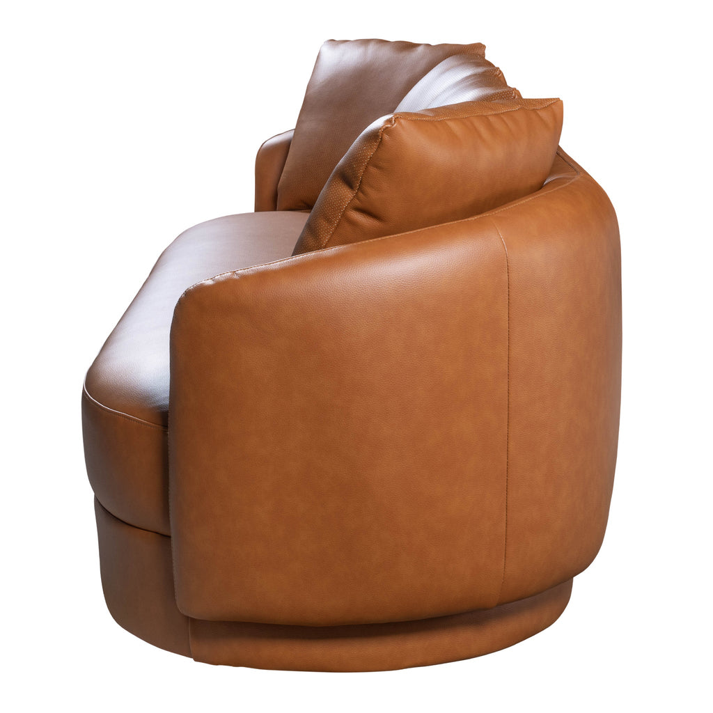 Polun Leather Sofa - Cognac