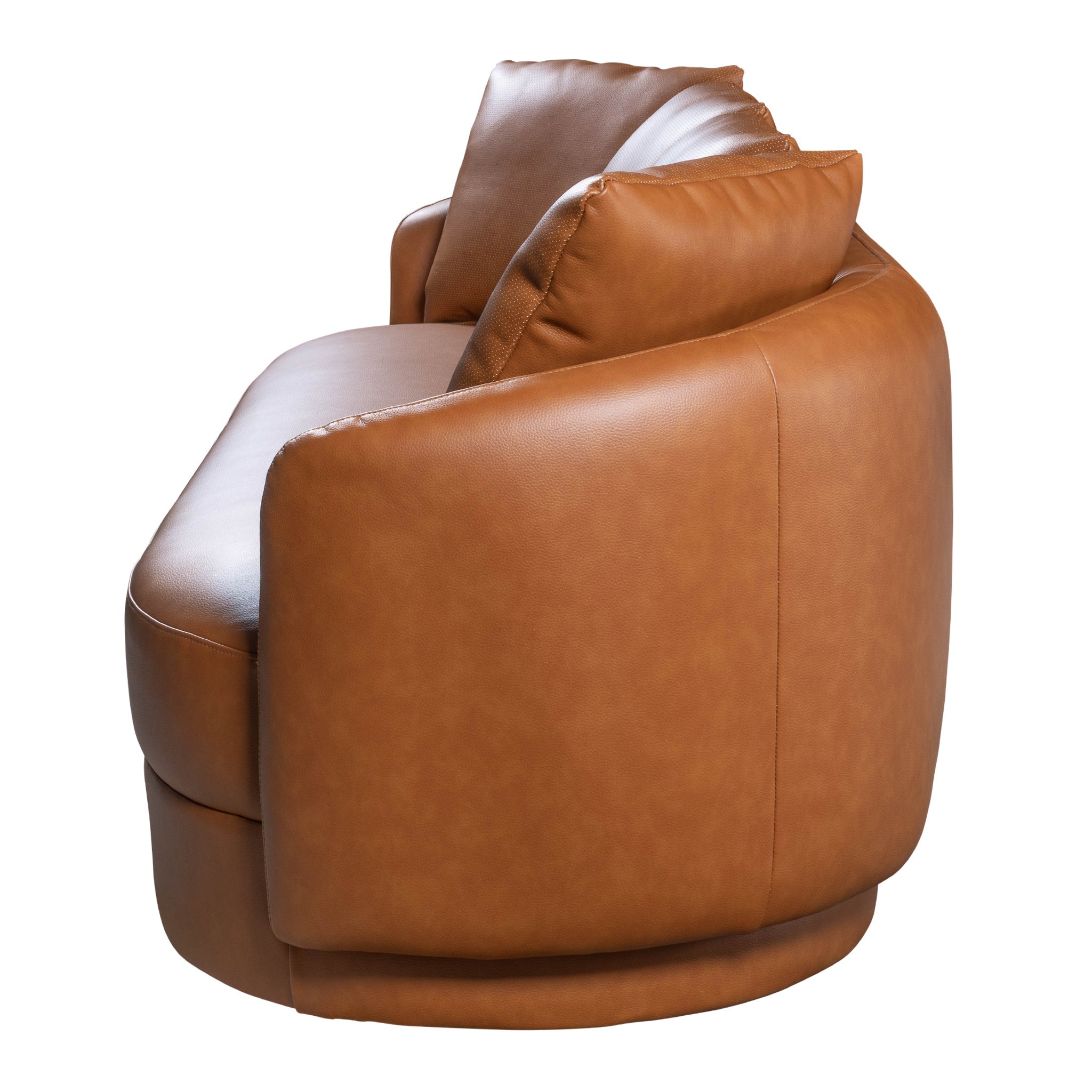 Polun Leather Sofa - Cognac