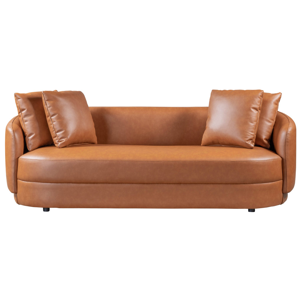 Polun Leather Sofa - Cognac