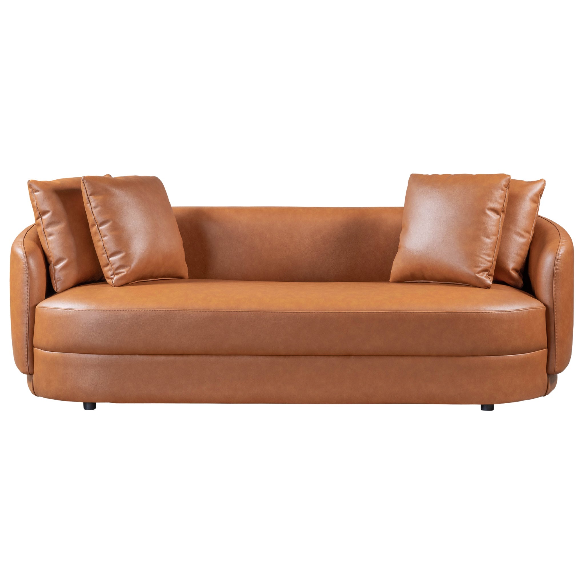 Polun Leather Sofa - Cognac