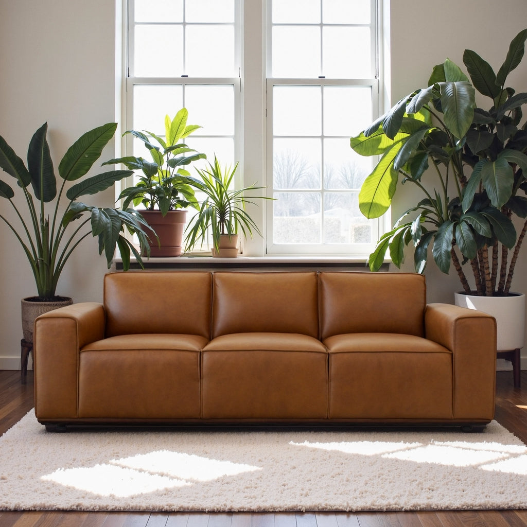 Urban Tan Leather Sofa